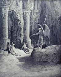 Satan aan de poorten van de hel, uit Boek II van 
