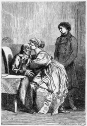 Marius en Cosette bezoeken de zieke Jean Valjean - in 