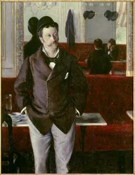 In het café