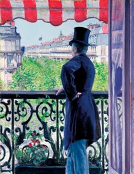 Man op een balkon, Boulevard Haussmann, 1880