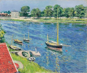 De Seine bij Argenteuil, Boten voor Anker, 1883