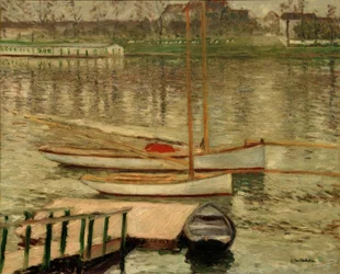 Zeilboten voor anker op de Seine