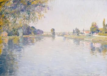 Uitzicht op de Seine en de oever van Argenteuil, richting de brug