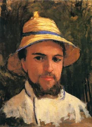 zelfportret met strohoed