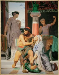Odysseus herkend door zijn voedster Euryclee (schilderij op doek)