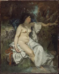 Slapende baadster bij een beek, 1845