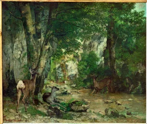 Hertenreservaat op Plaisir Fontaine (schilderij op doek)