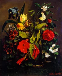 Stilleven van bloemen, 1863