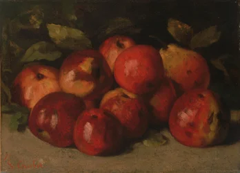 Stilleven met appels en een peer