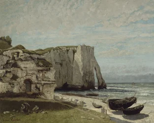De kliffen van Étretat na de storm, 1870