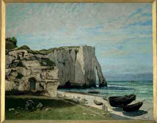 De klif van Etretat na een onweersbui (schilderij op doek)