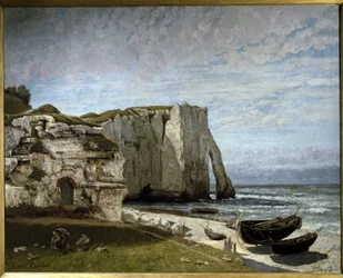 Uitzicht op de kliffen van Etretat na de storm, Normandië