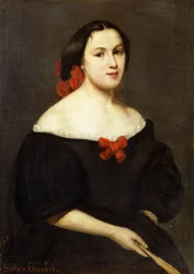 Vrouw met een waaier, 1861