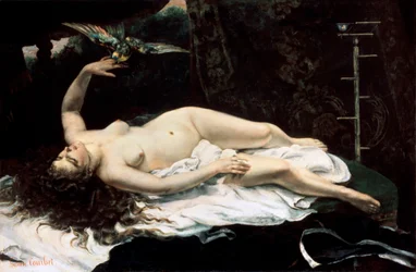 Vrouw met een papegaai, 1866