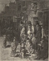 Gustave Doré - Wentworth Street Whitechapel - Londen, een pelgrimstocht