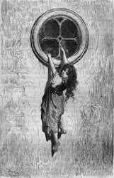 Chiquita, Illustratie door Gustave Doré van het boek Kapitein Fracasse door Théophile Gautier