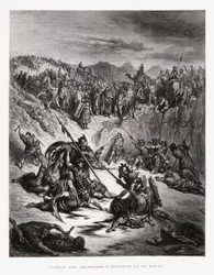Strijders van Isboseth en David, Illustratie uit de Dore Bijbel