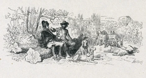 Fabel van La Fontaine "" De wolf en de hond ""