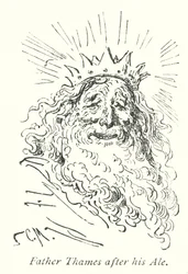 Vader Theems na zijn bier (gravure)
