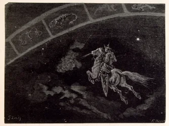 Illustratie van het sterrenbeeld Schorpioen. uit La légende de Croque-Mitaine.
