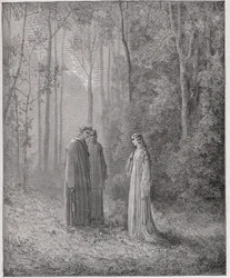 Purgatorio, Canto 5: Dante spreekt met Pia de Tolomei (Illustratie door Gustave Doré)