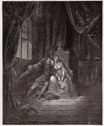 De Goddelijke Komedie (La Divina Commedia), Inferno, Canto 5: Paolo en Francesca - door Dante Alighieri (1265-1321) - Illustratie door Gustave Doré (1832-1883)