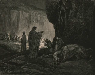 Toen mijn gids, zijn handpalmen op de grond uitbreidend, c1890
