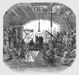 Pakhuizen bij de Theems, 1872
