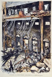 Brand van de Opera Comique in Parijs op 25 mei 1887 tijdens de uitvoering van Ambroise Thomas