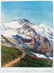 De elektrische spoorweg naar de Jungfrau, Zwitserse Alpen
