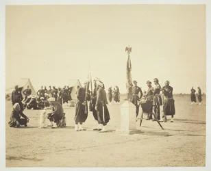 De geheven vlag van het Zouave-regiment, Camp de Châlons
