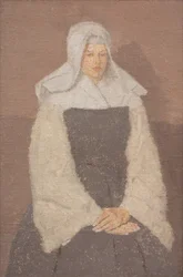 Portret van een jonge non, ca. 1918-19 (olieverf op doek)