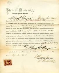 Loyaliteitseed van Henry C. Yaeger uit Missouri, County of St. Louis