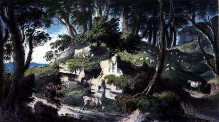 Landschap, met Koeien en Schapen