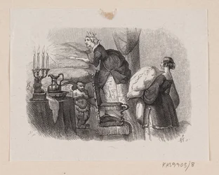Illustratie voor "De prinses op de erwt" in H.C. Andersen, "Sprookjes en verhalen", Deel 1