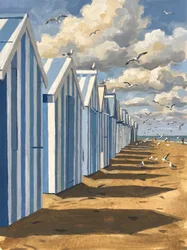 Strandhuisjes aan zee