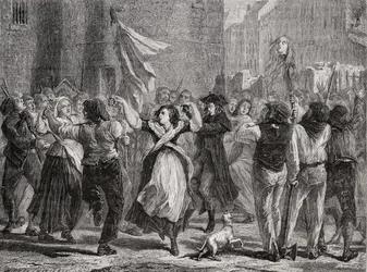 Het hoofd van Prinses Lamballe (1749-92) tentoongesteld in Parijs, 3 september 1792