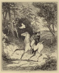 De Luddites schieten op Mr Horsfall (gravure)