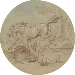 Een van achttien ontwerpen voor een serie platen die Venus en Adonis illustreren