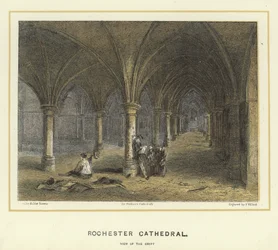 Rochester Cathedral, uitzicht op de crypte
