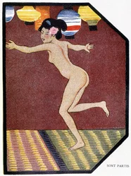 Dansend jong Japans naakt - in „Japanse pop“ van Félicien Champsaur, illustraties van Hanafusa Itcho, Parijs