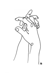 Connected Hands - Lijntekeningen