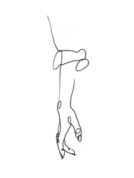 Hand met doorlopende lijn
