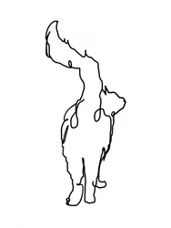 Curious Cat - Lijntekening