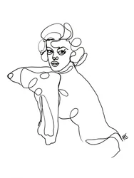 Elegant portret in lijntekening
