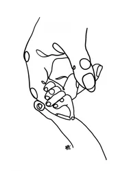 Kleine handjes vasthouden