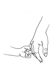 Kleine handjes vasthouden