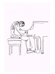 Muzikant aan de piano