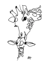 Giraffe in één lijn