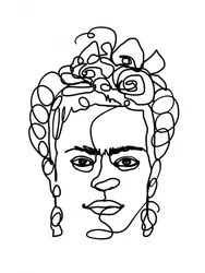 Lijntekening van een sterke vrouw